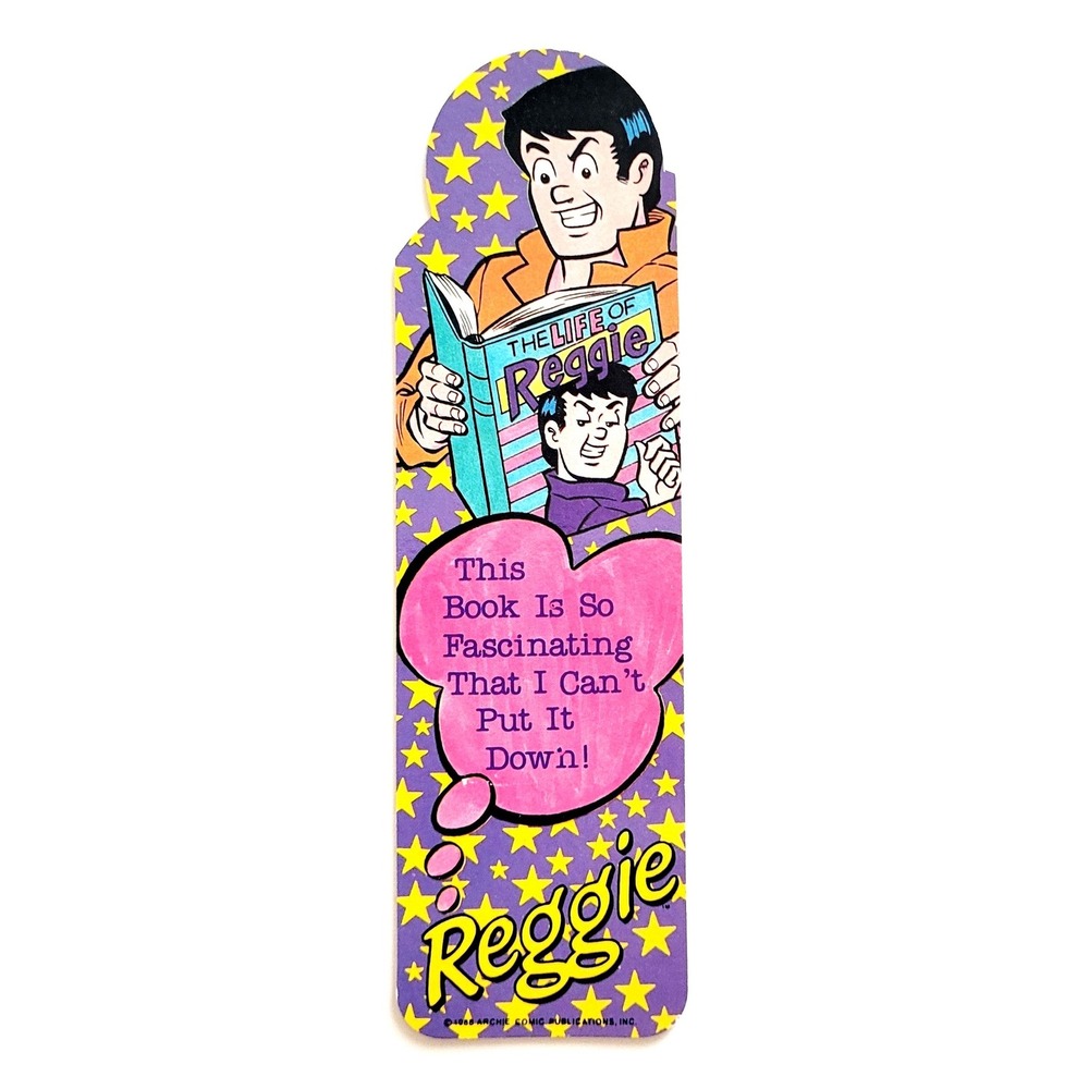 Vintage 80s Reggie Bookmark, Reading, Archie Comic, 1988 One Stop Posters 2-1097